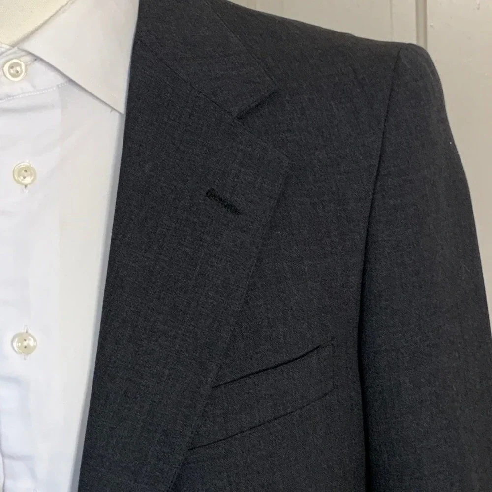 Vintage Polo University Club Ralph Lauren Gray Virgin Wool Blazer USA Mens 40R